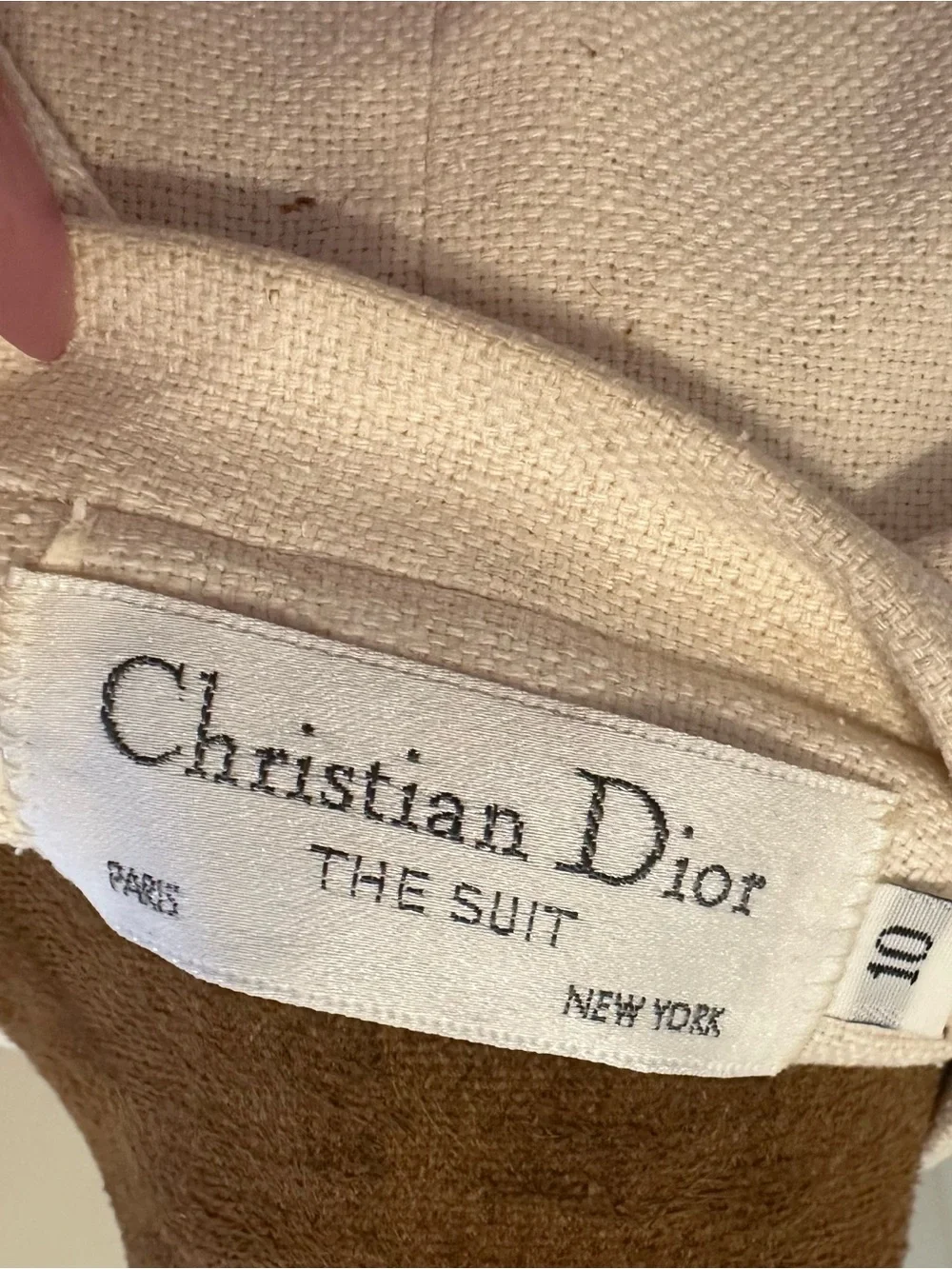 Dior Cream Double-Breasted Tailored Blazer